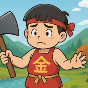 まさかりを担いでいると銃刀法違反になるから他のものを担ごうと考えている金太郎。なにを担ぐ？2