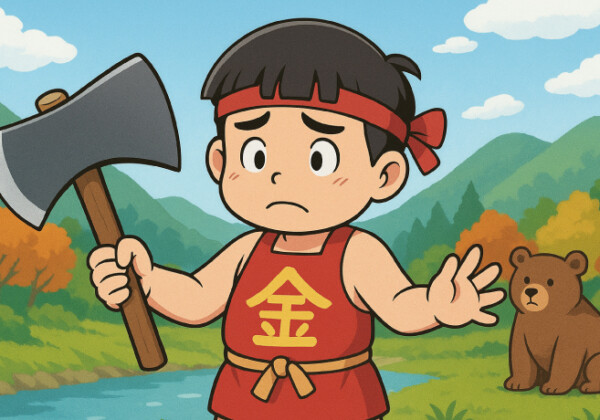 まさかりを担いでいると銃刀法違反になるから他のものを担ごうと考えている金太郎。なにを担ぐ?2