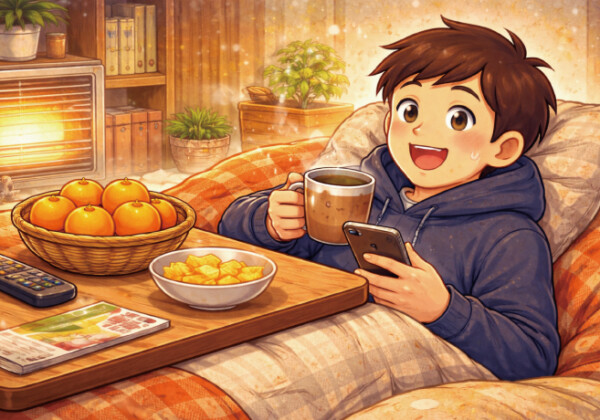 『こたつ』の頭文字から始まるあいうえお作文を作ってください。