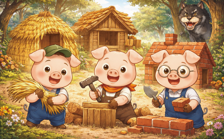もしも三匹の子豚に四匹目がいたら。どんな家を造りますか?2