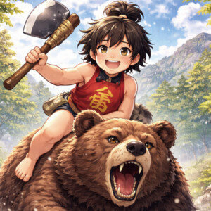 お題141問目：熊でお馬の稽古をしていた金太郎ですが、熊がしっくり来ず別のもので稽古することに。それは何ですか？