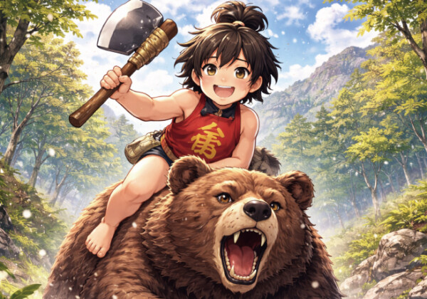 お題141問目:熊でお馬の稽古をしていた金太郎ですが、熊がしっくり来ず別のもので稽古することに。それは何ですか?