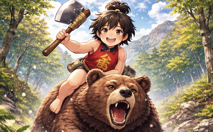 お題141問目:熊でお馬の稽古をしていた金太郎ですが、熊がしっくり来ず別のもので稽古することに。それは何ですか?