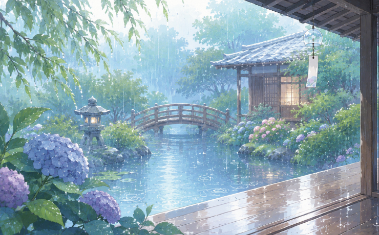 なぞかけ。五月雨とかけて◯◯◯◯とときます。その心は?