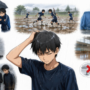 雨の日の部活で起きがちなことはなんですか？